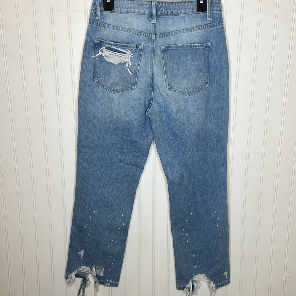 Flying Monkey Super High Rise Rigid Straight Distressed Jeans Size 27 - Picture 7 of 13